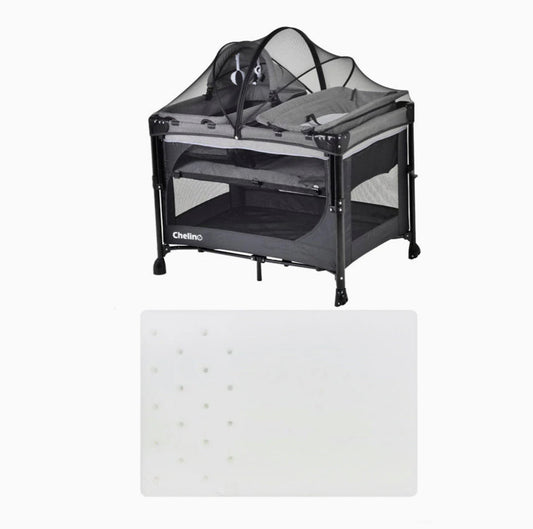 Chelino Tiffany Lux II Co-Sleeper Camp Cot with Mattress