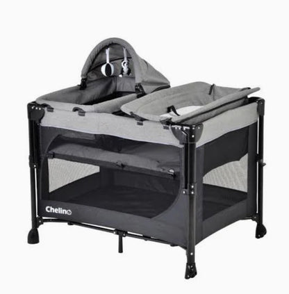 Chelino Tiffany Lux II Co-Sleeper Camp Cot with Mattress